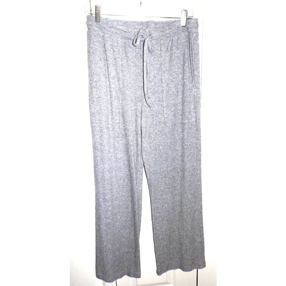 Soft Surroundings "Krissy" lounge pants M Gray Ribbed Drawstring pull-on - Picture 1 of 5